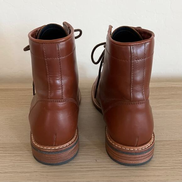 Nisolo Amalia All Weather Leather Lace Up Ankle Boots Brandy Brown Size 8 - Picture 4 of 6